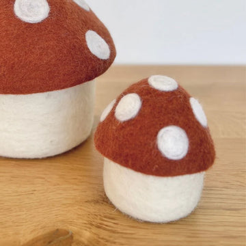 Felt Toadstool Trinket Boxes - Rust | Mini