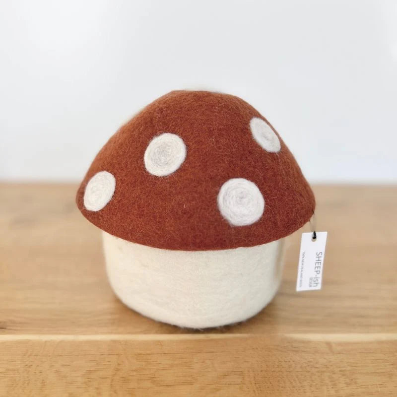 Felt Toadstool Trinket Boxes - Rust | Medium