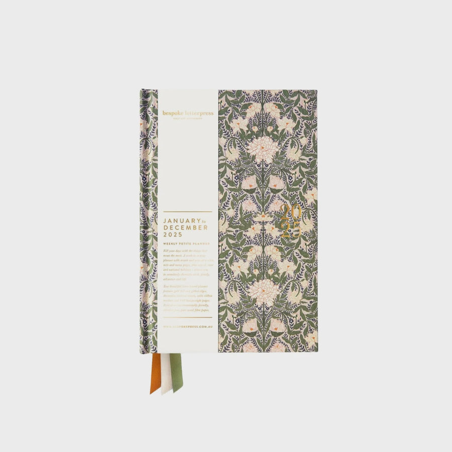 2025 Petite Linen Bound Planner - Chrysanthemum