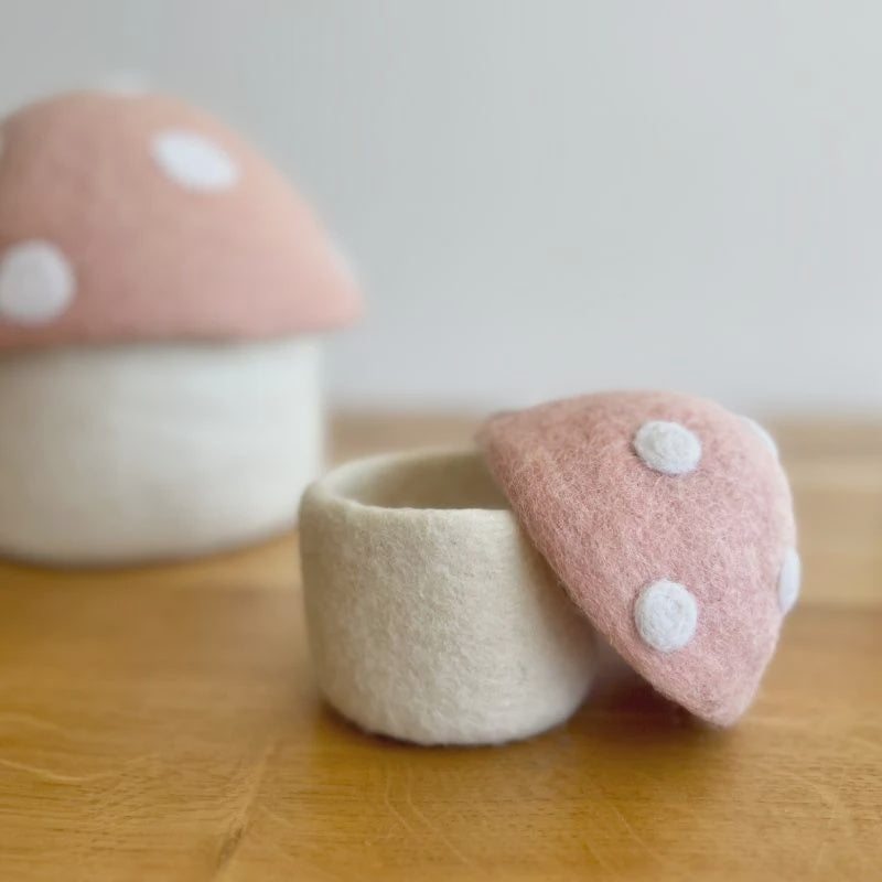 Felt Toadstool Trinket Boxes - Blush | Mini