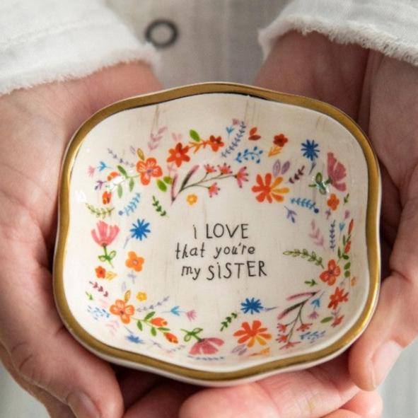 Antiqued Trinket Dish - Sister