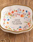 Antiqued Trinket Dish - Sister