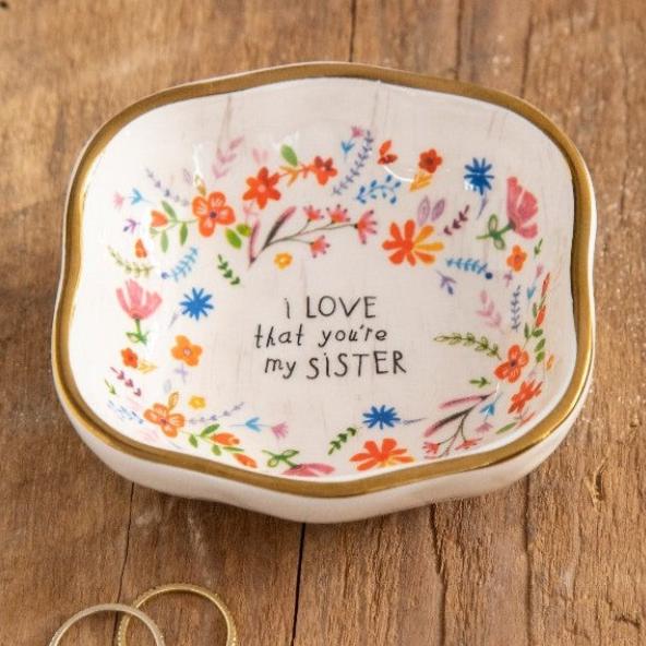 Antiqued Trinket Dish - Sister