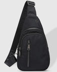 Boyd nylon sling bag in black by Louenhide