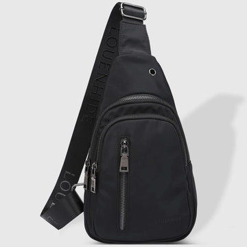 Boyd nylon sling bag in black by Louenhide