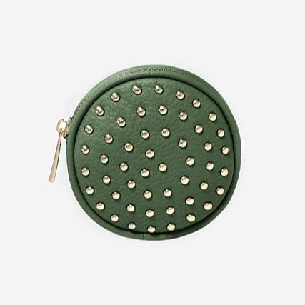 Poppy Stud Pouch - Dark Sage