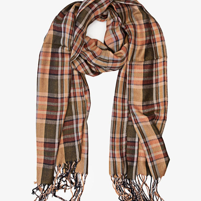 Antler Sienna Check Scarf