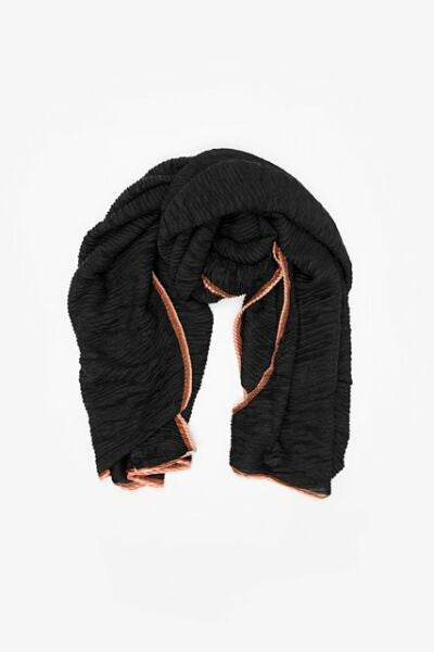 Textured Black Scarf with Lurex