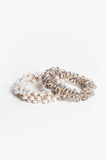 Hair Ties - Pearl + Crystal | Smoke (Set 2)