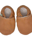 Baby booties - Linen Tikka