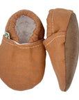 Baby booties - Linen Tikka