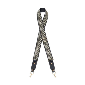 Bag Strap - Black with Gold Arrows