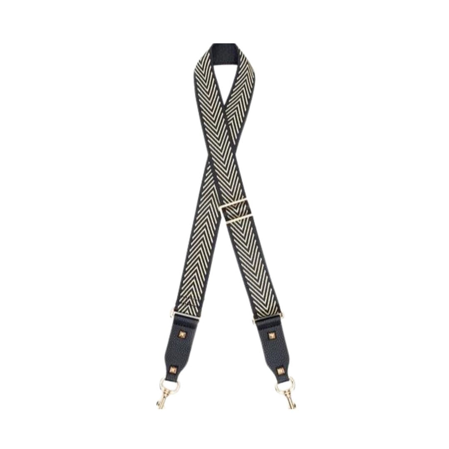 Bag Strap - Black with Gold Arrows