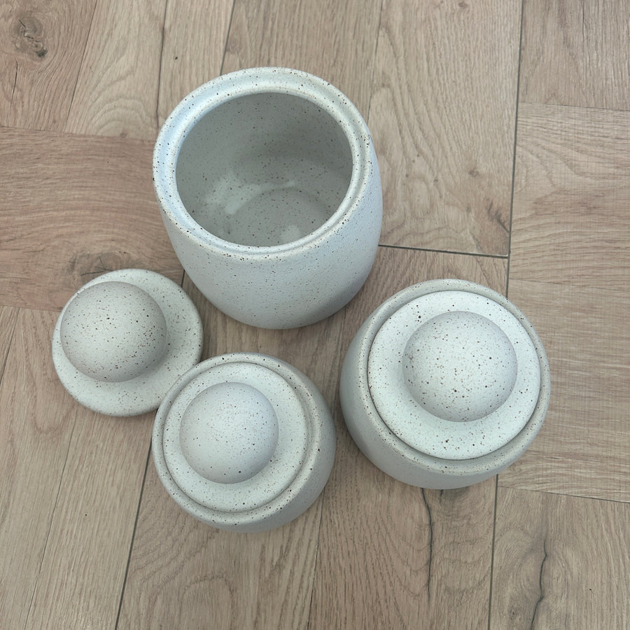 Ball Canisters - Sandy White