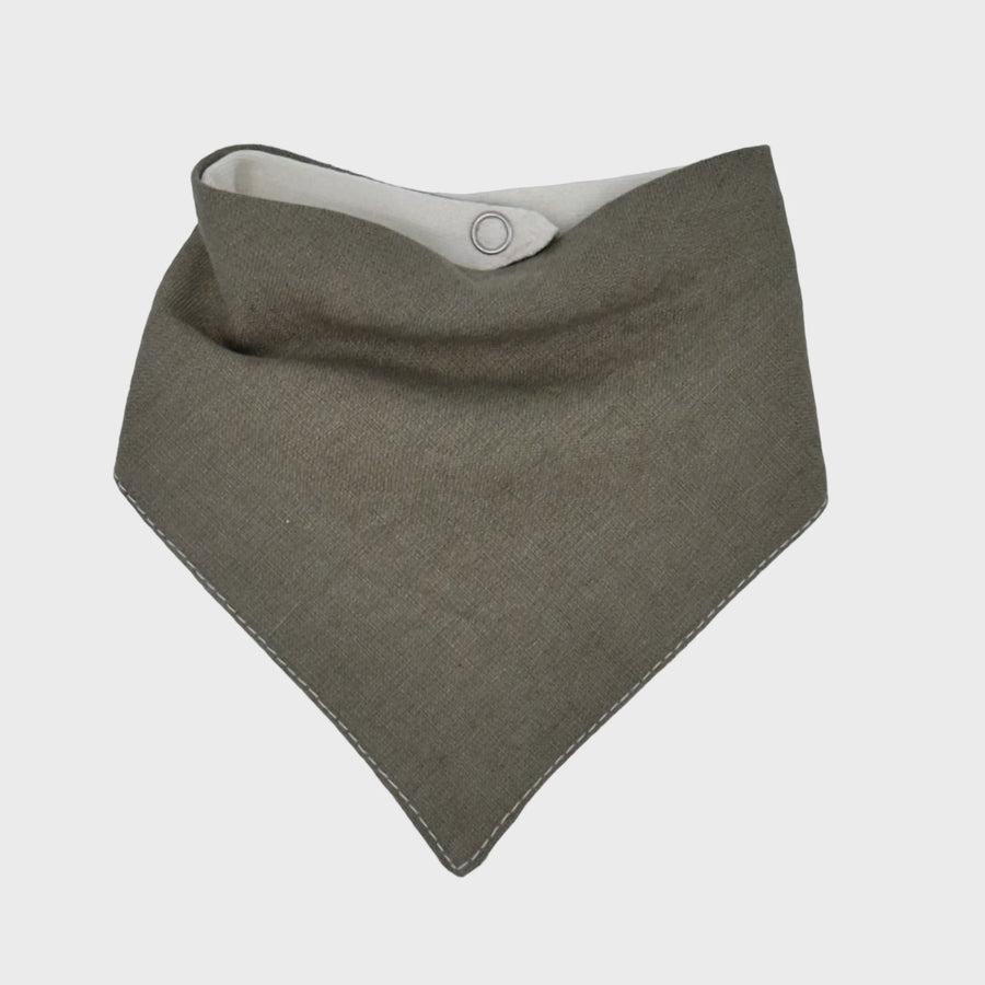 Bandana Bib - Linen Olive