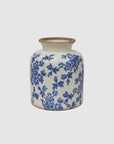 French COuntry blue white floral vase vessel