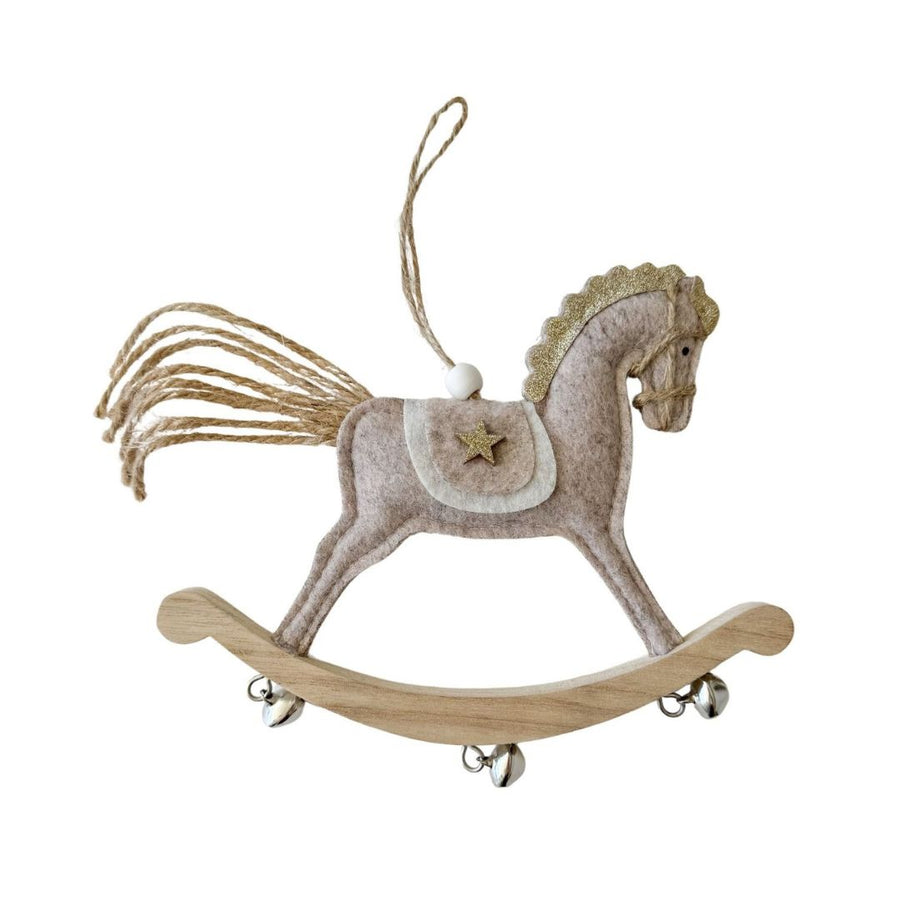 Christmas - Felt Rocking Horse Decoration