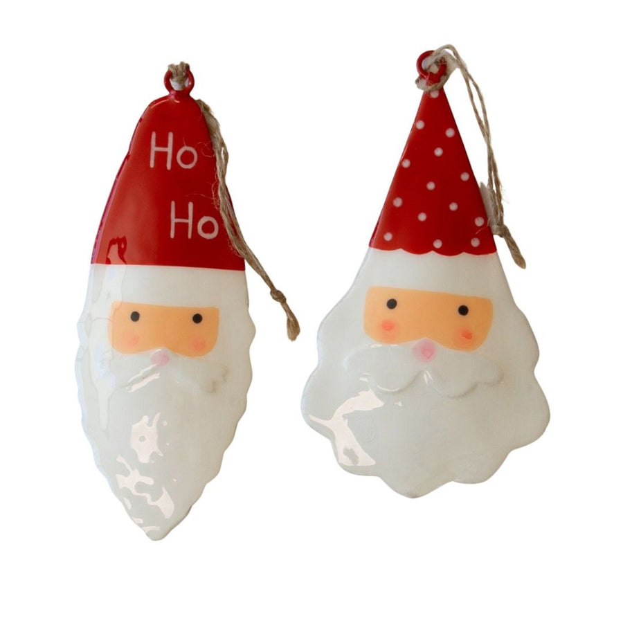 Christmas - metal santa head decorations