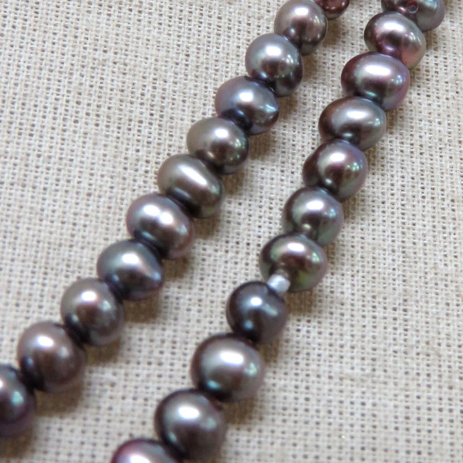 Cinnamon Petite Pearl Necklace - Long