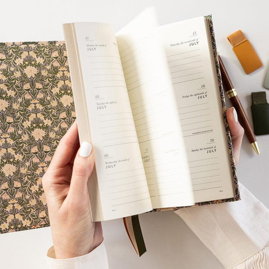 2025 Petite Linen Bound Planner - Chrysanthemum