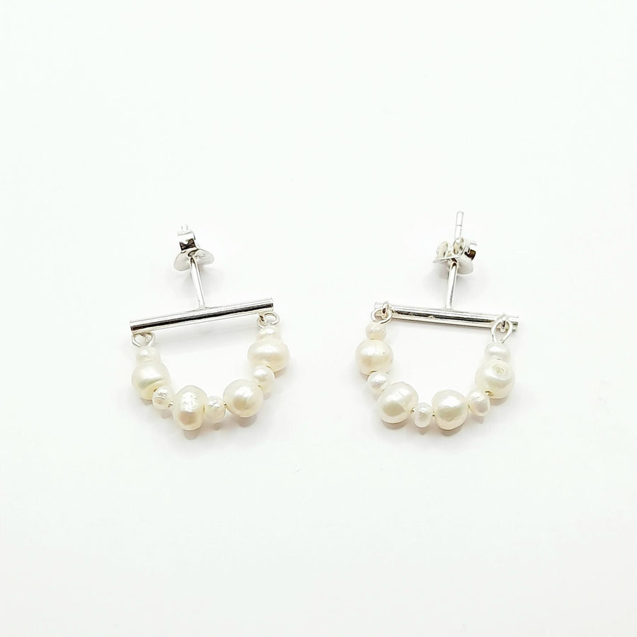 Sterling Silver Earring - Pearl Link