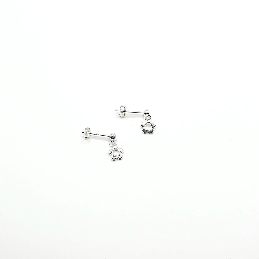 Sterling Silver Earrings - Daisy Drop Studs