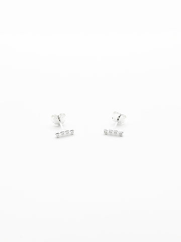 Sterling Silver Earrings - Four Crystal Dots