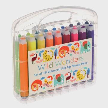 Felt Tip Stamp Pens - Wild Wonders (set of 18)