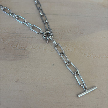 Chain Necklace - Fob | Silver