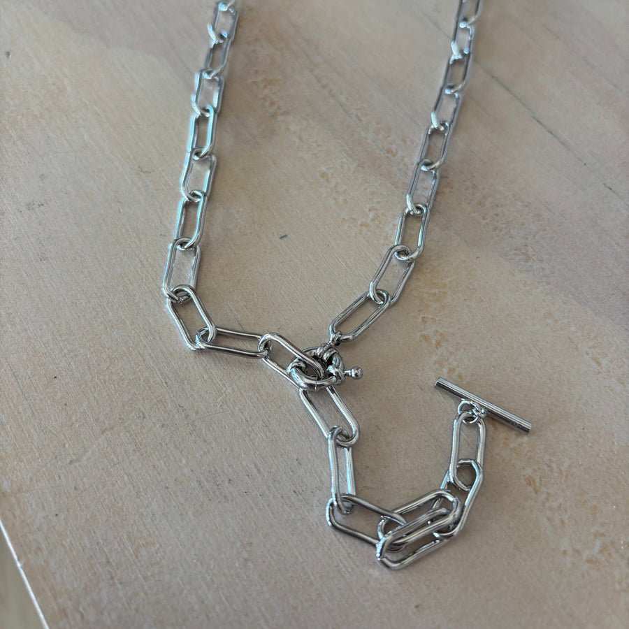 Chain Necklace - Fob | Silver