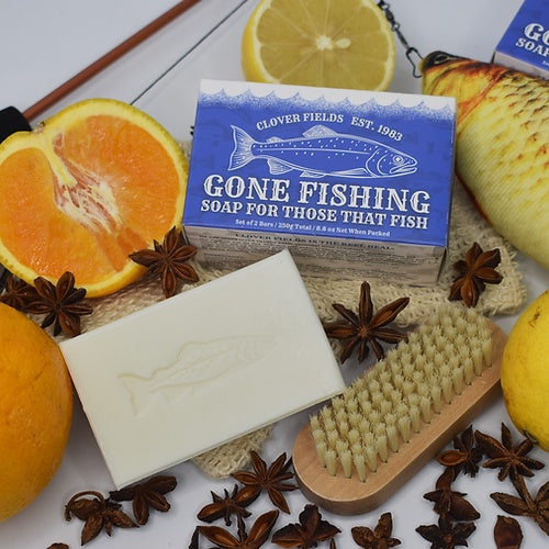 Gone fishing soap by Clover Fields