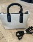 Textured Fabric Handbag - Black