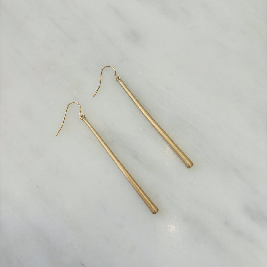 Earrings - Cam Long Drop | Gold