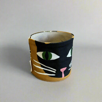 Canvas Planter 8cm - Mustard | Black Cat