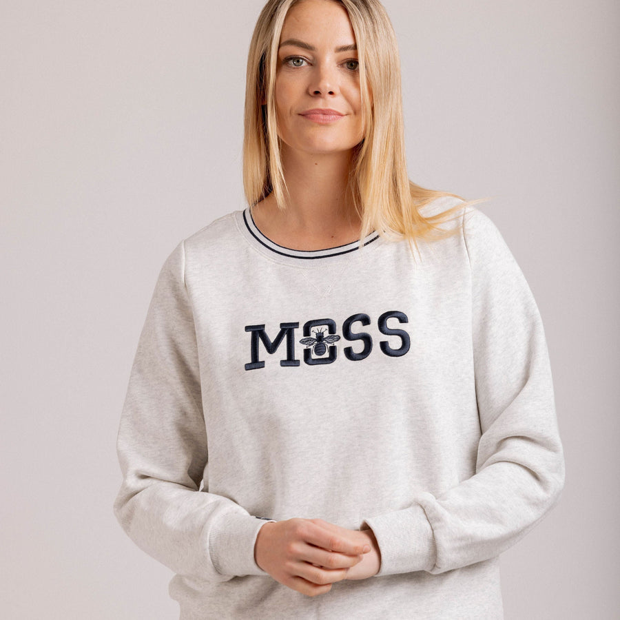 Moss Bee Sweater - Grey Marle