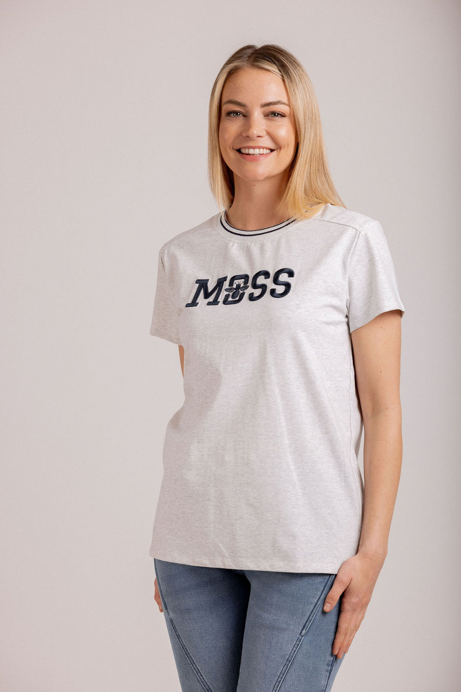 Moss Bee Tee Grey Marle