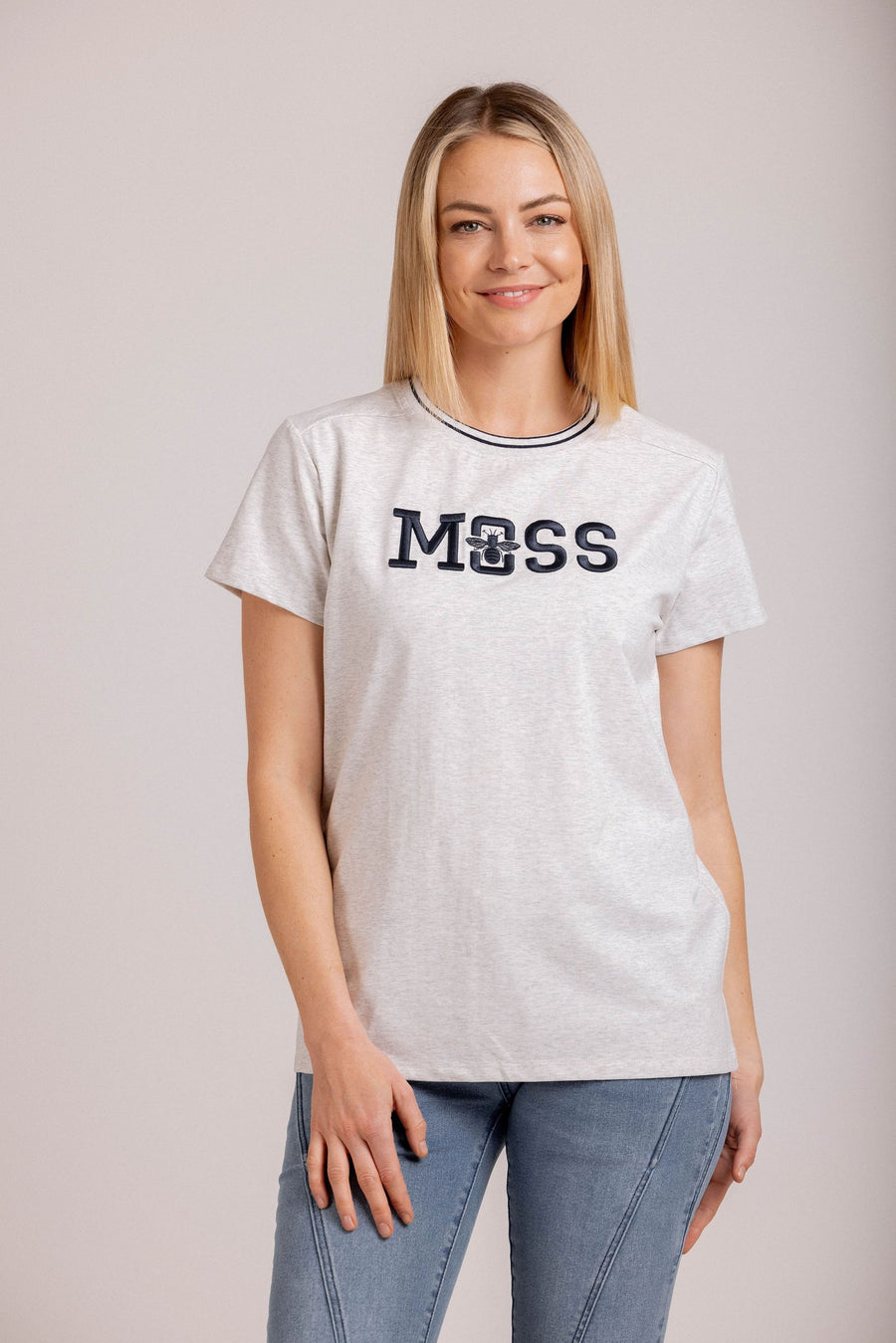 Moss Bee Tee Grey Marle