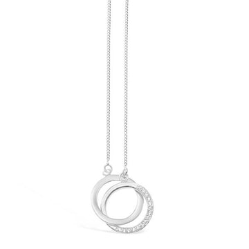 Sterling Silver Necklace - Double Circle