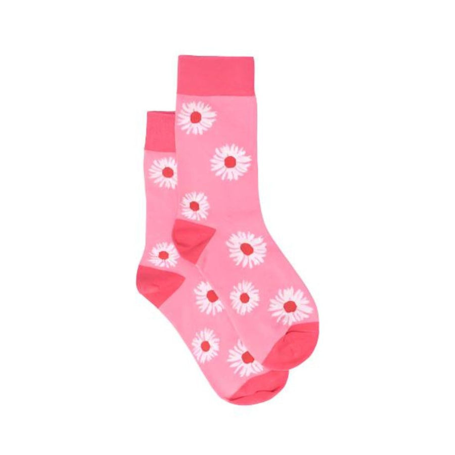 Pink Shasta Daisy Sock