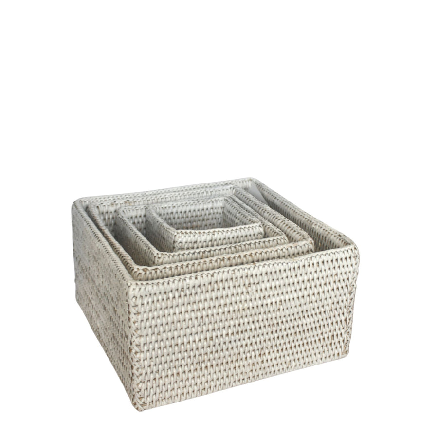 Rattan Boxes - White