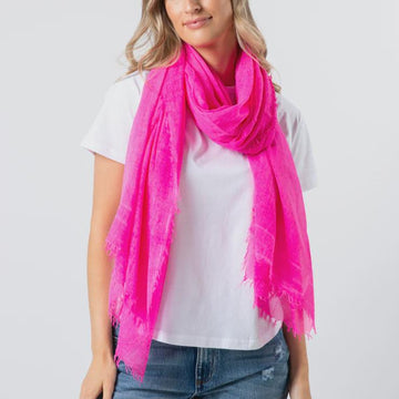 S + G Fringe Scarf - Fuschia