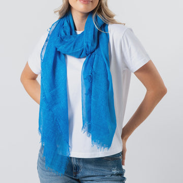 S + G Fringe Scarf - Cobalt