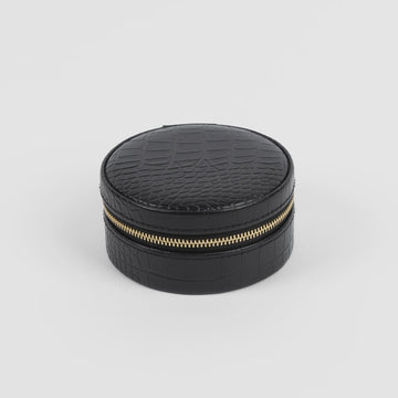 S+G Jewellery Case - Round | Croc Black