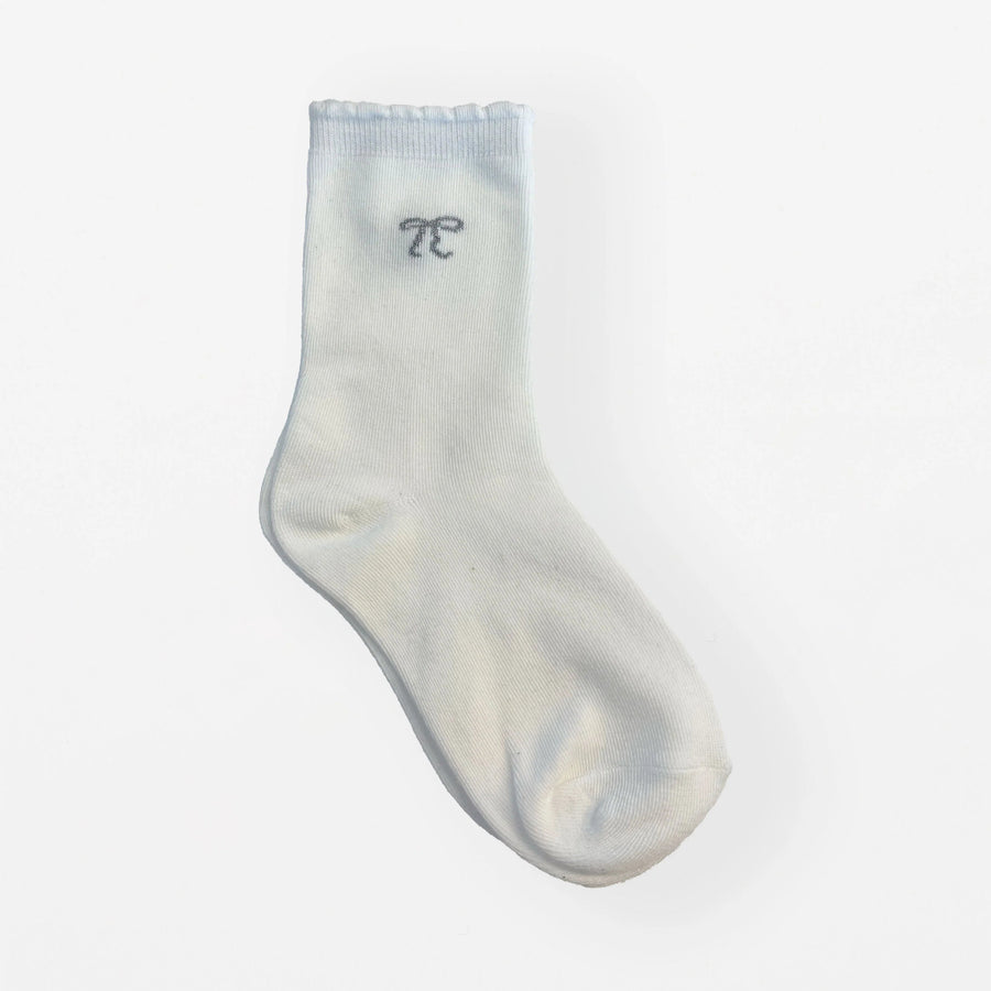 SGF7832SockSilverBows-White