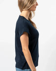 Stella + Gemma Cuff Tee - Navy  | White Logo