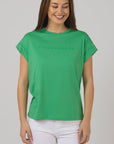 Stella & Gemma Cuff Tee - Embroidered - Green