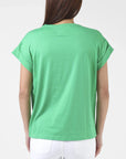 Stella + Gemma Cuff Tee - Embroidered Logo | Green