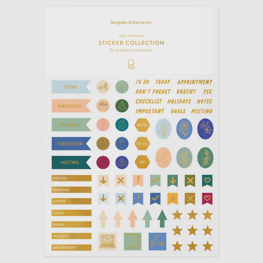 Functional sticker sheets by Bespoke Press