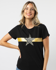 Stella + Gemma  Tee - Leopard Star | Black