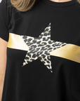 Stella + Gemma  Tee - Leopard Star | Black